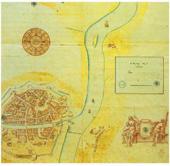 Baionako planoa, 1612an Ducerk egina.<br><br>(Baionako Udal Liburutegian).<br><br>